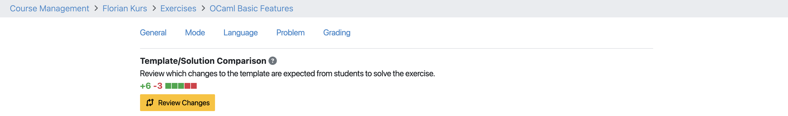 Template Solution Diff