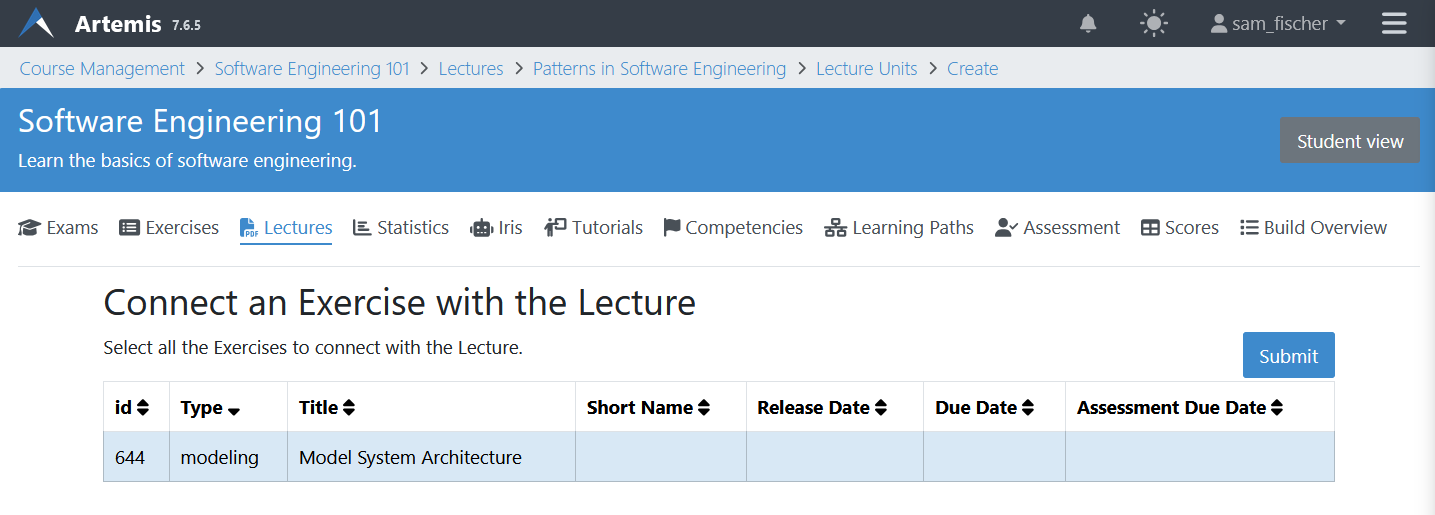 Create Exercise Unit