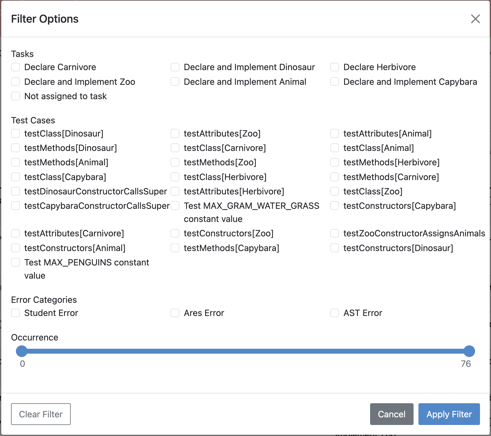 Feedback Analysis Filters