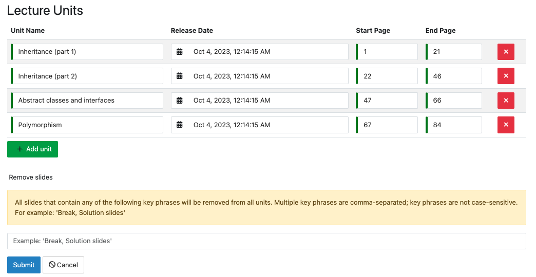 Processed Lecture Units
